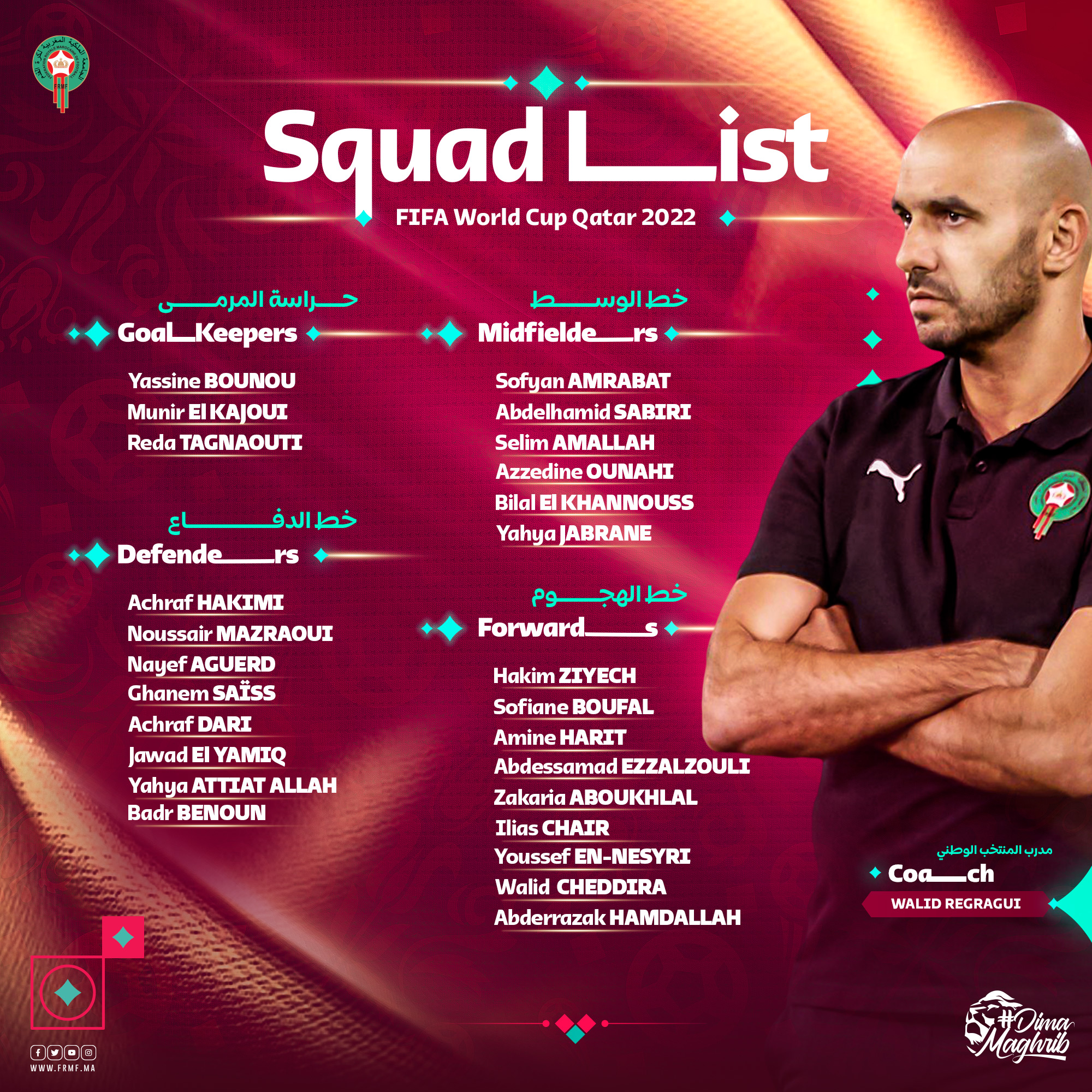 图片来源：摩洛哥国家队社交媒体